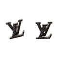 18K Louis Vuitton Iconic Black Crystal Stud Earrings